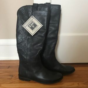 Frye Paige Riding Boot Size 7.5 M Black Leather